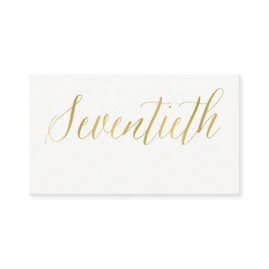 SIMPLE ELEGANT GOLD WHITE TYPOGRAPHY 70 BIRTHDAY PLACE Invitations