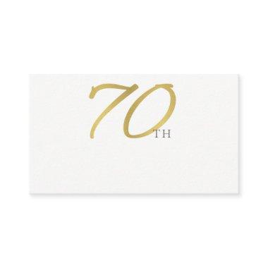 SIMPLE ELEGANT GOLD WHITE TYPOGRAPHY 70 BIRTHDAY PLACE Invitations