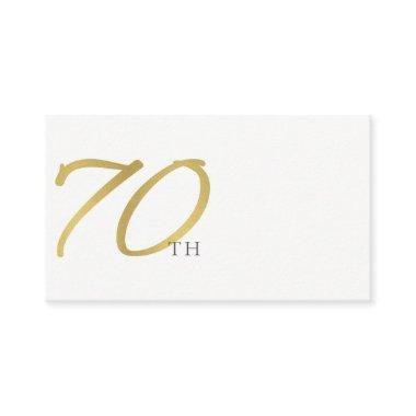 SIMPLE ELEGANT GOLD WHITE TYPOGRAPHY 70 BIRTHDAY PLACE Invitations