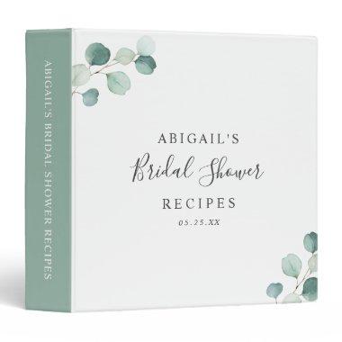 Simple Elegant Greenery Eucalyptus  3 Ring Binder
