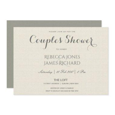 SIMPLE ELEGANT GREY TYPOGRAPHY COUPLES SHOWER Invitations