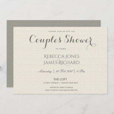SIMPLE ELEGANT GREY TYPOGRAPHY COUPLES SHOWER Invitations