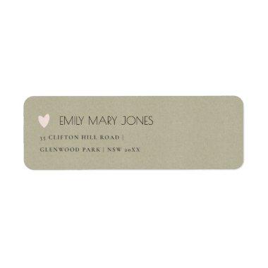 SIMPLE ELEGANT KRAFT GREY TYPOGRAPHY ADDRESS LABEL