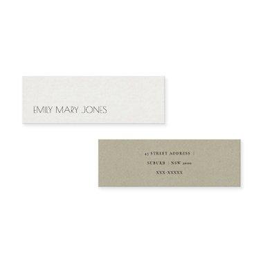 SIMPLE ELEGANT KRAFT GREY TYPOGRAPHY ADDRESS MINI BUSINESS