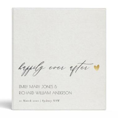 SIMPLE ELEGANT KRAFT TYPOGRAPHY HAPPILY EVER AFTER 3 RING BINDER