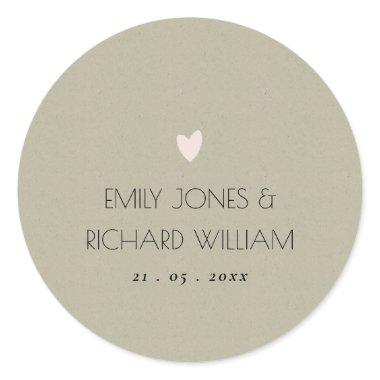 SIMPLE ELEGANT KRAFT TYPOGRAPHY TEXT ONLY CLASSIC ROUND STICKER