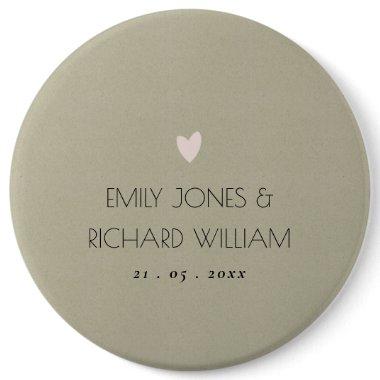 SIMPLE ELEGANT KRAFT TYPOGRAPHY WEDDING TEXT ONLY PINBACK BUTTON