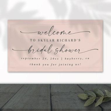 Simple Elegant Light Pink Bridal Shower Welcome Banner