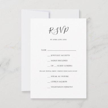 Simple Elegant Menu Choice RSVP Card