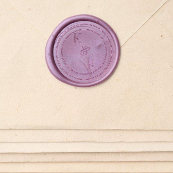 Simple Elegant Minimalist Circular Frame Monogram Wax Seal Sticker