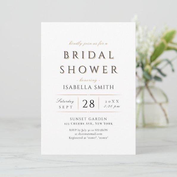 Simple Elegant Modern Classy Luxury Bridal Shower Invitations