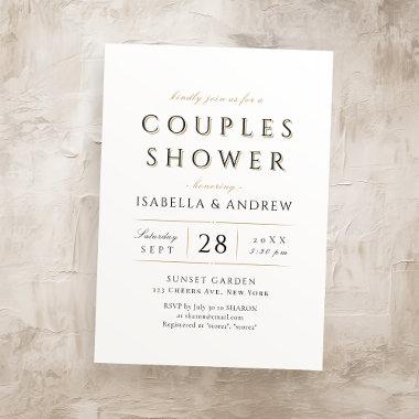 Simple Elegant Modern Classy Luxury Couples Shower Invitations