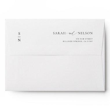 Simple Elegant Monogram A7 Wedding  Envelope