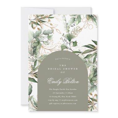 Simple Elegant Moss Arch Eucalyptus Pampas Boho Invitations