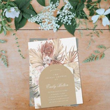 Simple Elegant Natural Arch Floral Pampas Boho