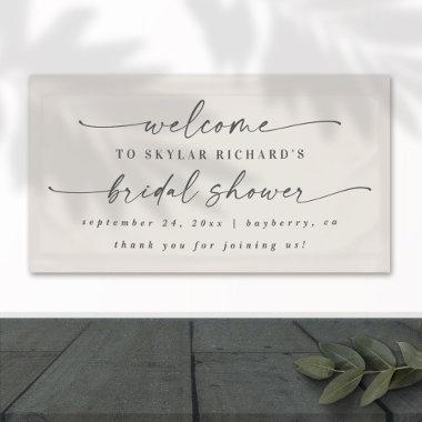 Simple Elegant Off-White Bridal Shower Welcome Banner