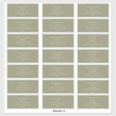 Simple Elegant | Olive Green Guest Address Labels