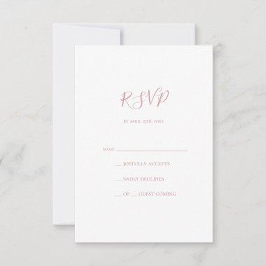Simple Elegant Rose Gold RSVP Card