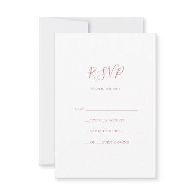 Simple Elegant Rose Gold RSVP Card