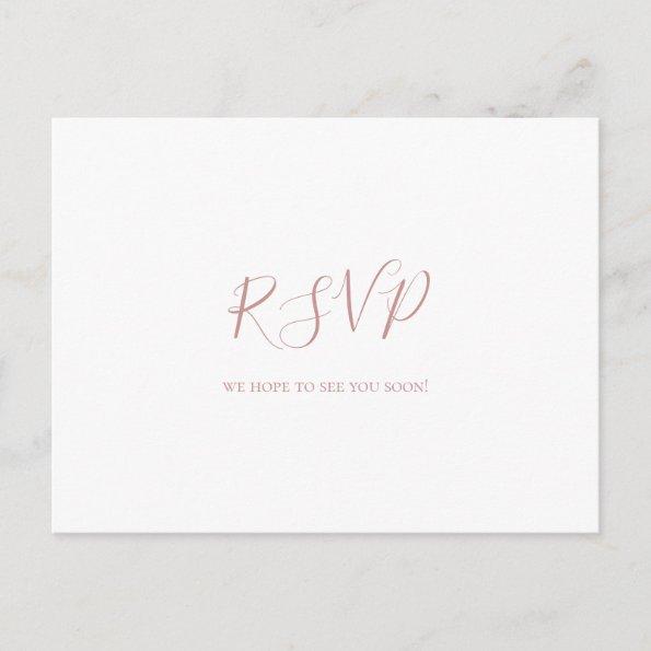 Simple Elegant Rose Gold Wedding RSVP PostInvitations