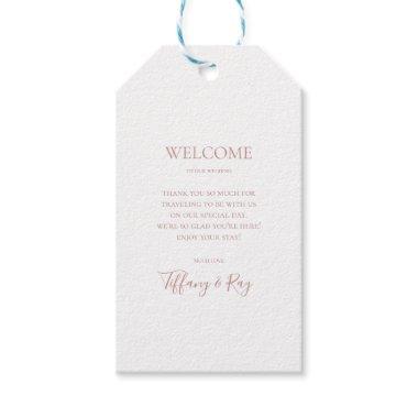 Simple Elegant Rose Gold Wedding Welcome Gift Tags
