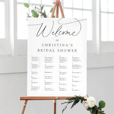 Simple Elegant Script Alphabetical Seating Chart Foam Board