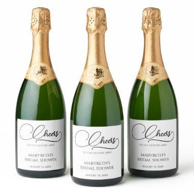 Simple Elegant Script  Sparkling Wine Label