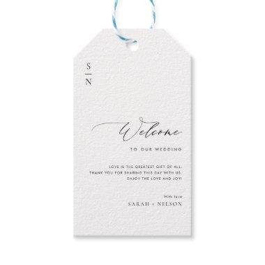Simple Elegant Script Wedding Welcome Gift Tags