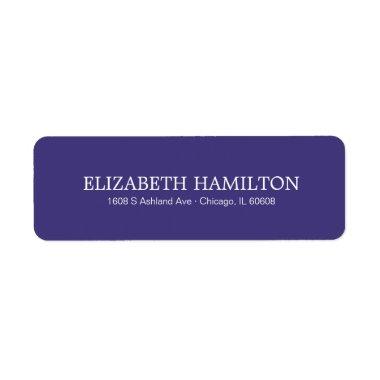 Simple Elegant Typography Purple Violet Address Label