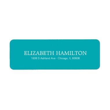 Simple Elegant Typography Turquoise Address Label