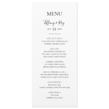 Simple Elegant Wedding Dinner Menu