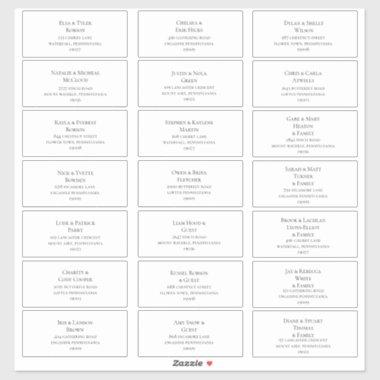 Simple Elegant Wedding Guest Address Labels