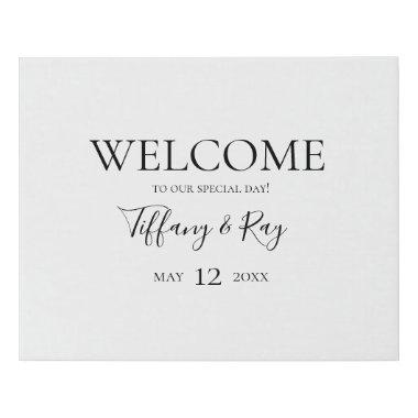 Simple Elegant Welcome Faux Canvas Print