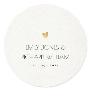 SIMPLE ELEGANT WHITE TYPOGRAPHY TEXT ONLY CLASSIC ROUND STICKER