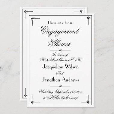 Simple Engagement Shower Script Names Classic Invitations