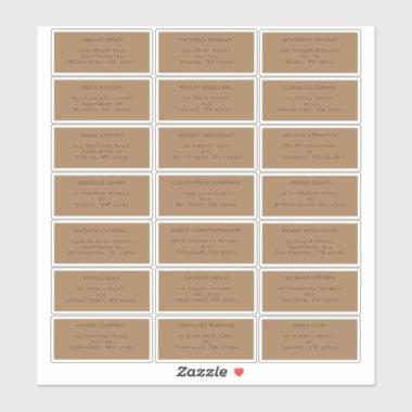 Simple Fall Terracotta Wedding Guest Address Label