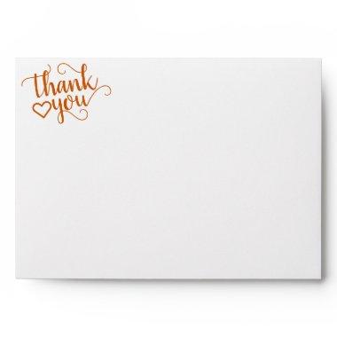 Simple Fall Thank You | Orange Return Address Envelope