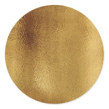 Simple Faux Gold Foil. Classic Round Sticker