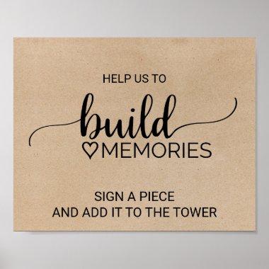 Simple Faux Kraft Calligraphy Build Memories Poster