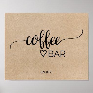 Simple Faux Kraft Calligraphy Coffee Bar Sign