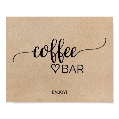 Simple Faux Kraft Calligraphy Coffee Bar Sign