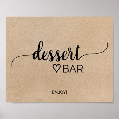 Simple Faux Kraft Calligraphy Dessert Bar Sign