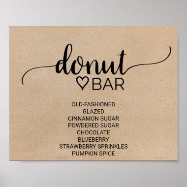 Simple Faux Kraft Calligraphy Donut Bar Sign