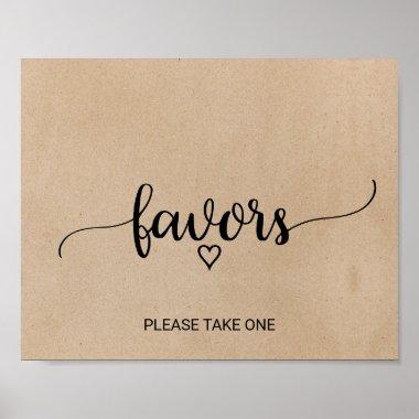 Simple Faux Kraft Calligraphy Favors Poster