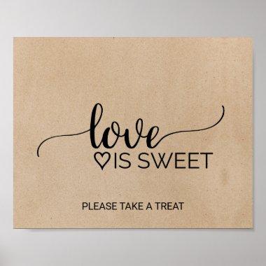 Simple Faux Kraft Calligraphy Love is Sweet Sign