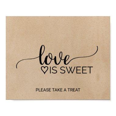 Simple Faux Kraft Calligraphy Love is Sweet Sign