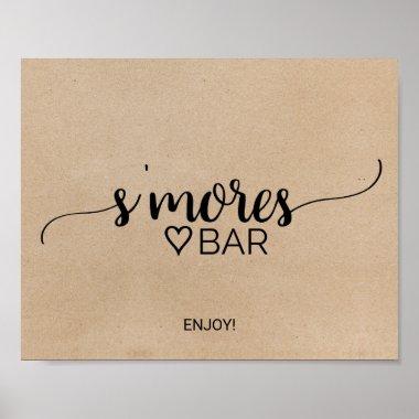 Simple Faux Kraft Calligraphy S'mores Bar Sign