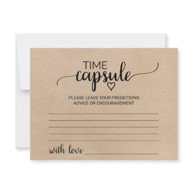 Simple Faux Kraft Calligraphy Time Capsule Invitations