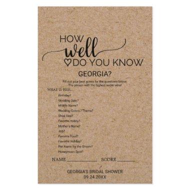 Simple Faux Kraft Do You Know The Bride Game
