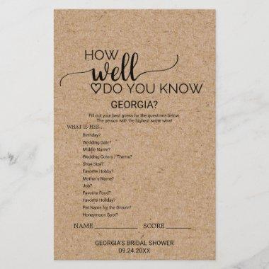 Simple Faux Kraft Do You Know The Bride Game
